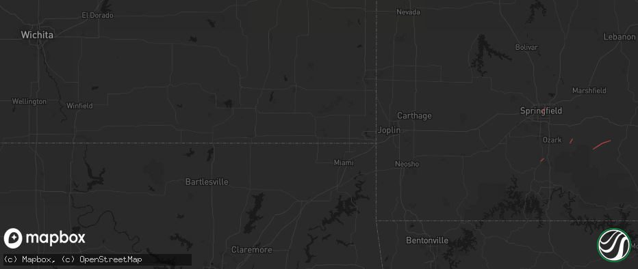 Hail map in Chetopa, KS on June 7, 2026
