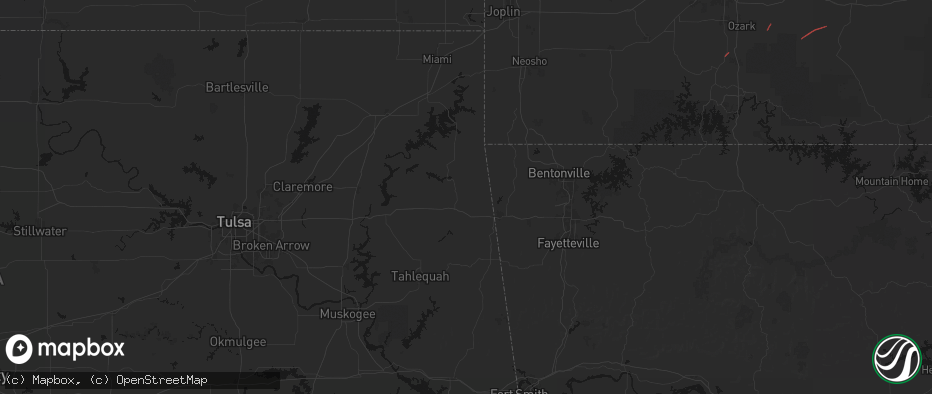 Hail map in Colcord, OK on June 7, 2026