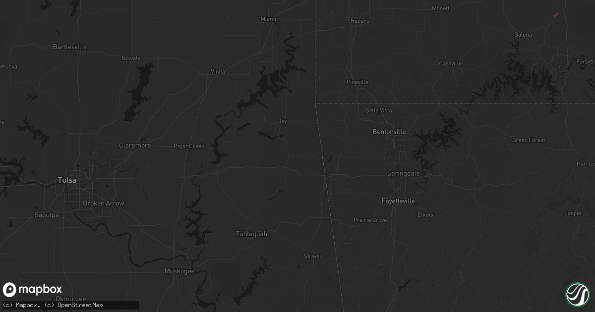 Hail map in Colcord, OK on June 7, 2026