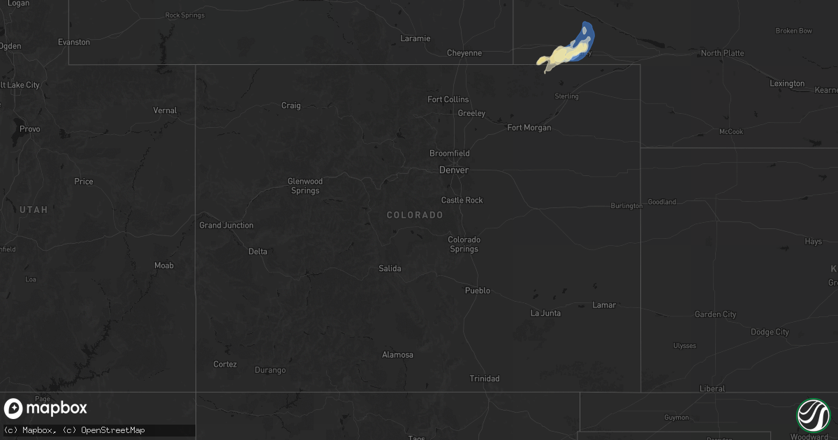 Hail map in Colorado on June 7, 2026
