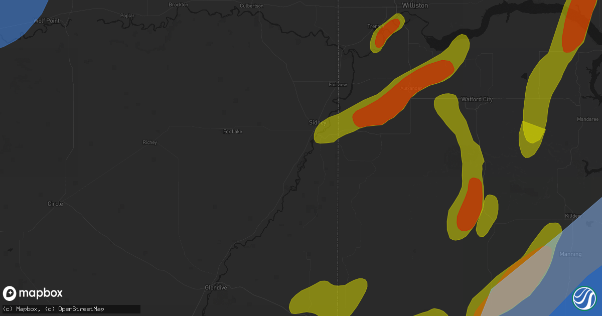 Hail map in Crane, MT on June 7, 2026