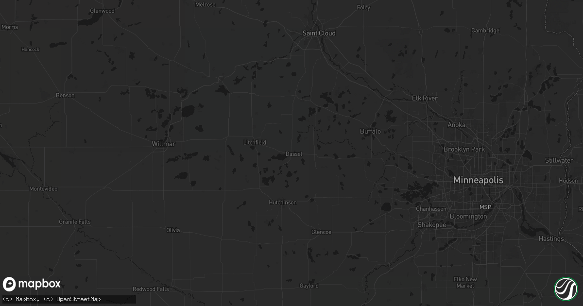 Hail map in Dassel, MN on June 7, 2026