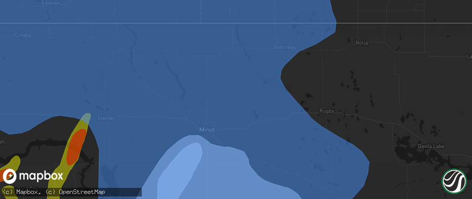 Hail map in Deering, ND on June 7, 2026