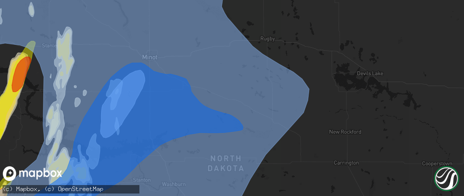 Hail map in Drake, ND on June 7, 2026