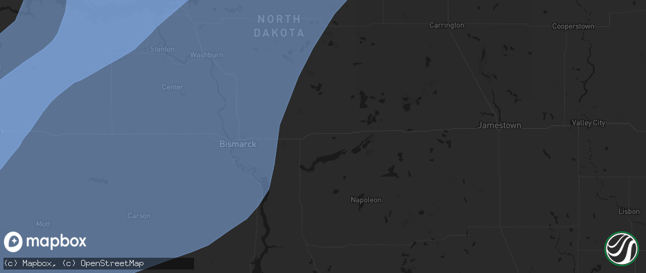 Hail map in Driscoll, ND on June 7, 2026