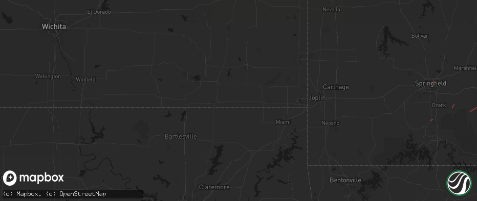 Hail map in Edna, KS on June 7, 2026