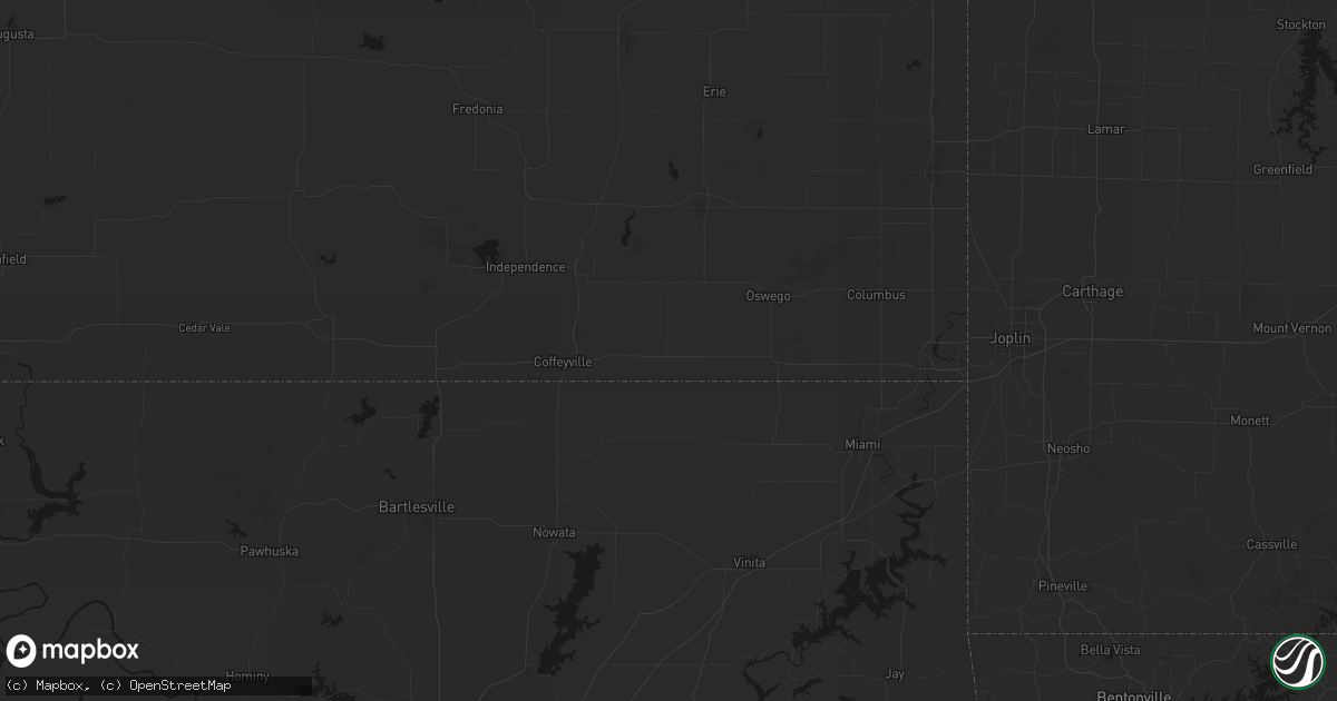 Hail map in Edna, KS on June 7, 2026