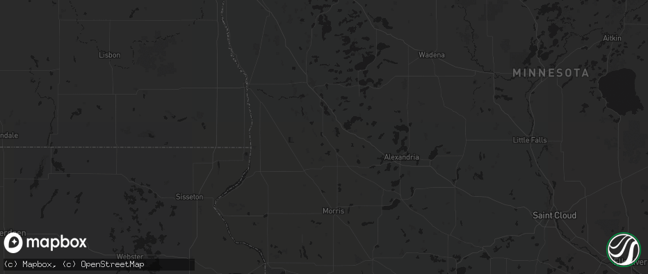Hail map in Elbow Lake, MN on June 7, 2026