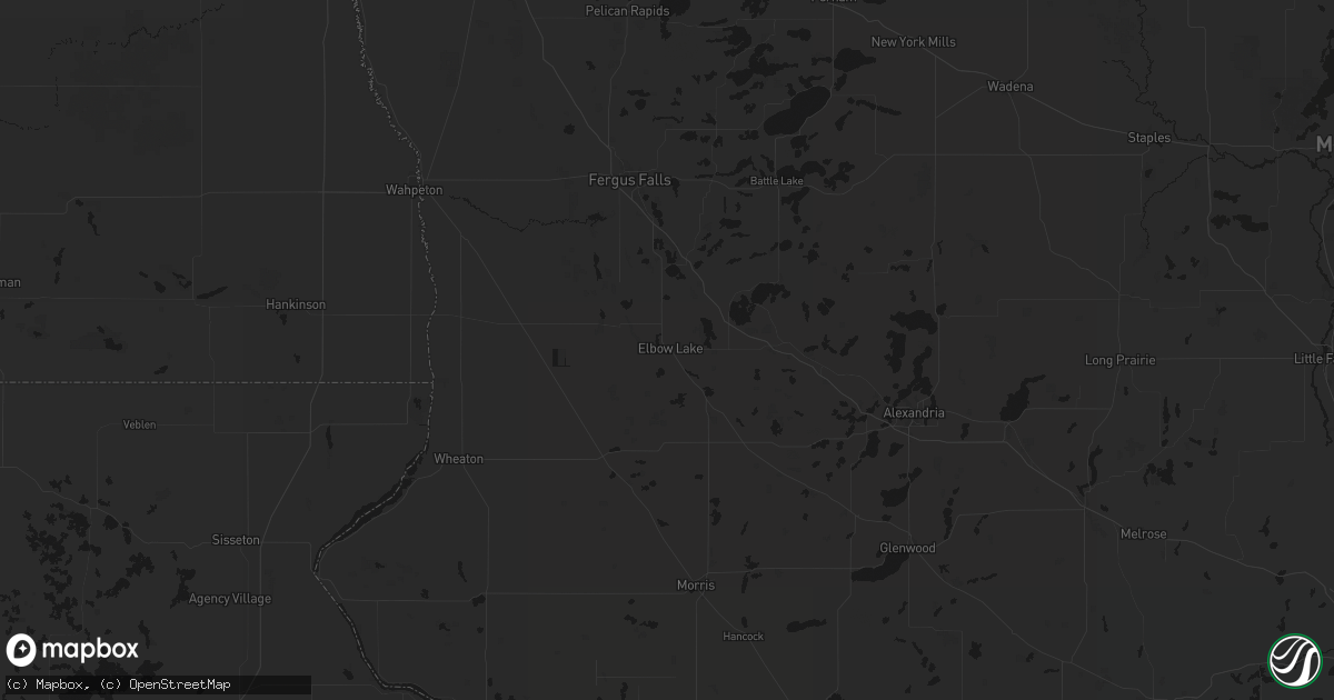 Hail map in Elbow Lake, MN on June 7, 2026