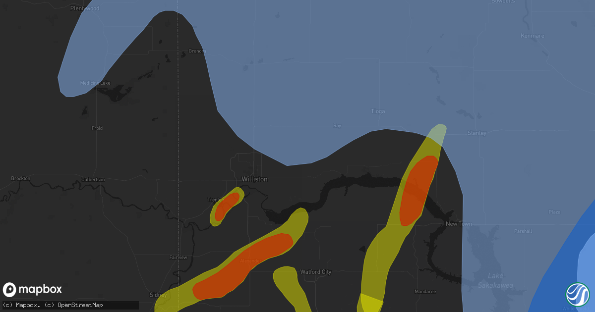 Hail map in Epping, ND on June 7, 2026