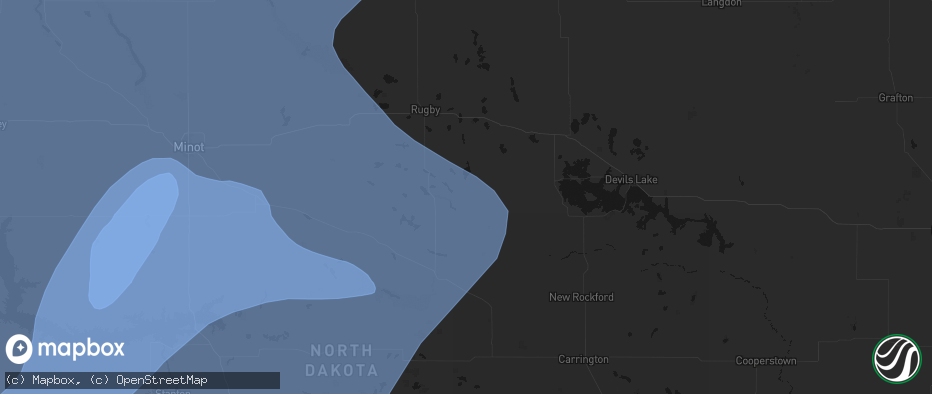 Hail map in Esmond, ND on June 7, 2026