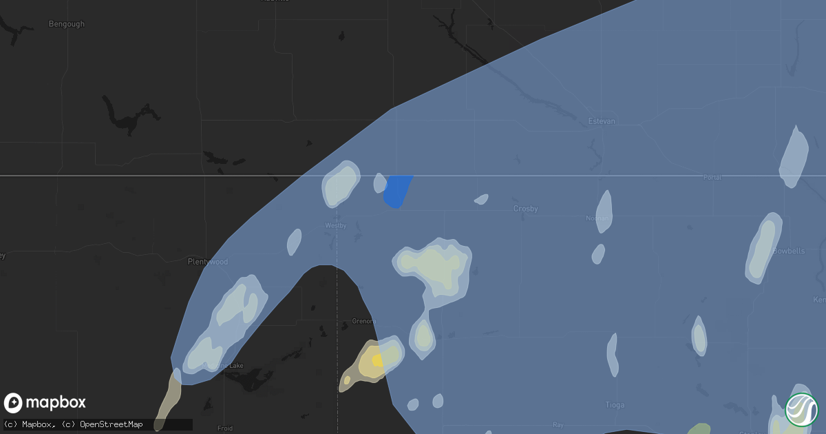 Hail map in Fortuna, ND on June 7, 2026