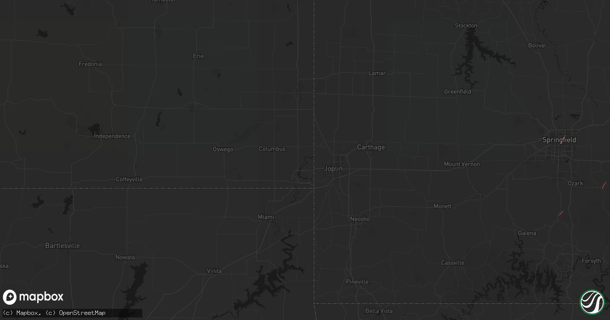 Hail map in Galena, KS on June 7, 2026