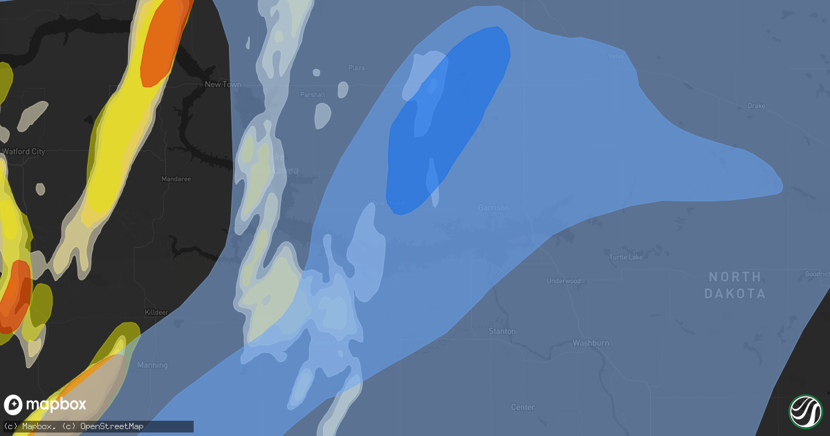 Hail map in Garrison, ND on June 7, 2026