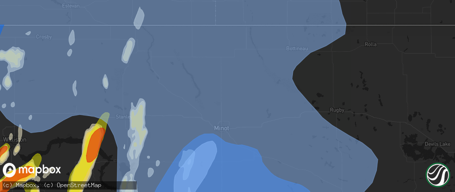 Hail map in Glenburn, ND on June 7, 2026