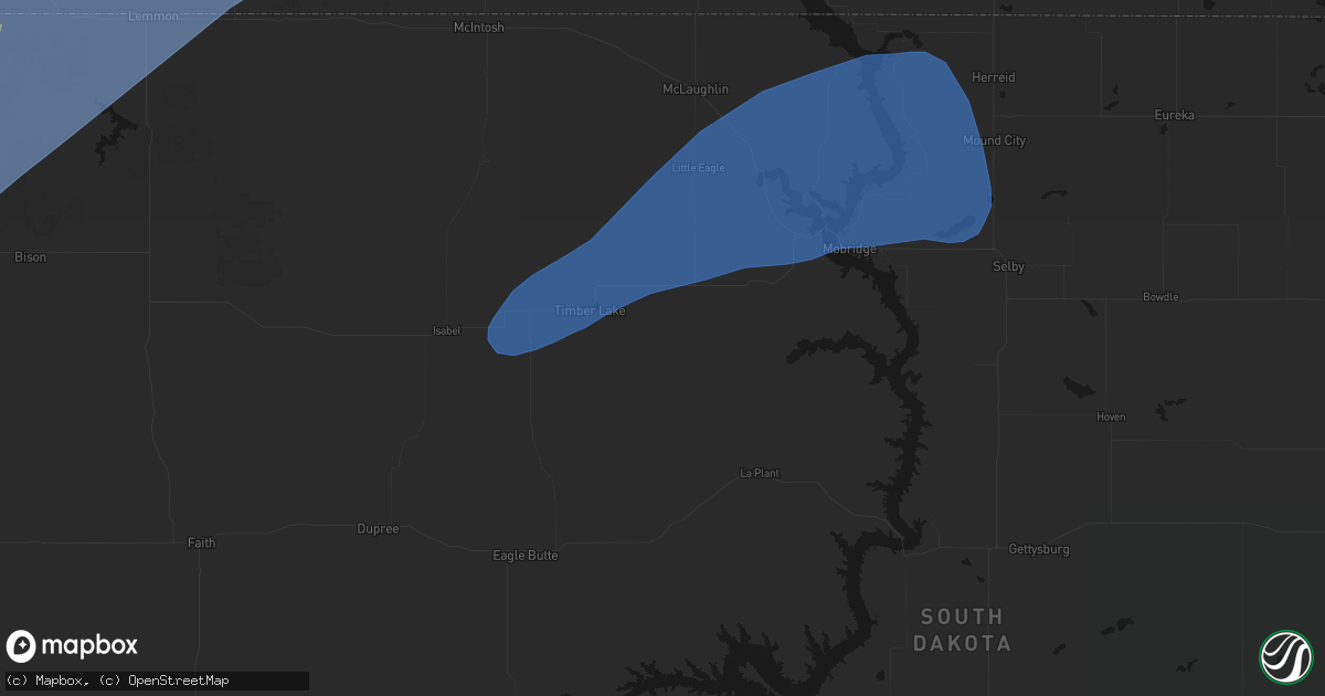 Hail map in Glencross, SD on June 7, 2026