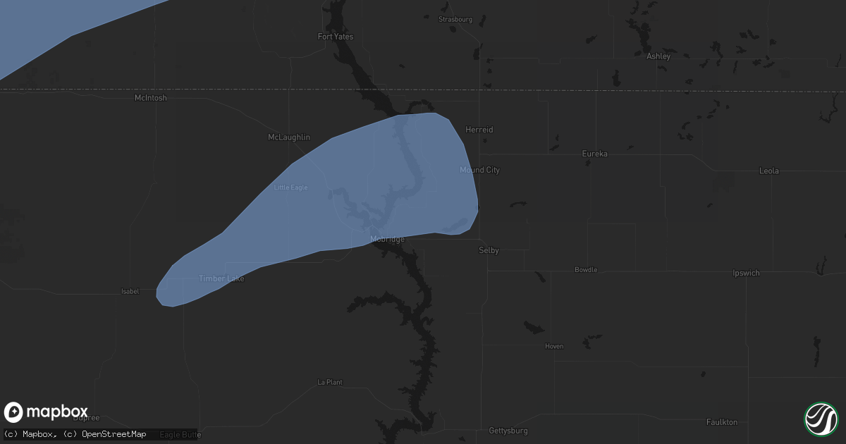 Hail map in Glenham, SD on June 7, 2026