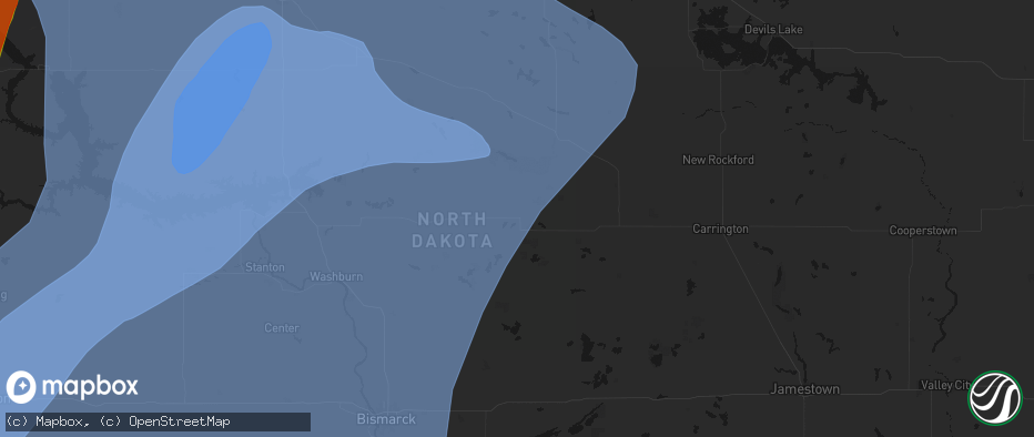 Hail map in Goodrich, ND on June 7, 2026