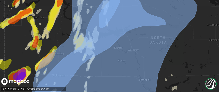 Hail map in Hazen, ND on June 7, 2026