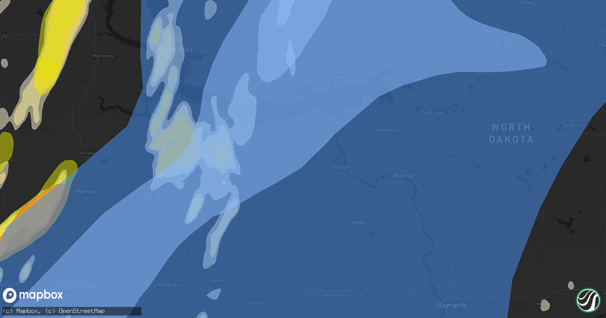 Hail map in Hazen, ND on June 7, 2026