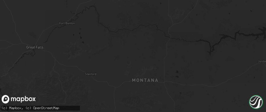 Hail map in Hilger, MT on June 7, 2026