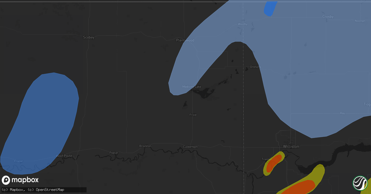 Hail map in Homestead, MT on June 7, 2026