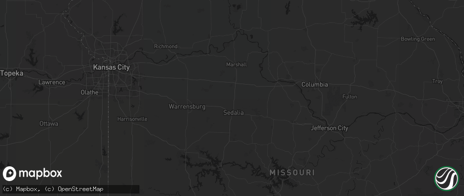 Hail map in Hughesville, MO on June 7, 2026
