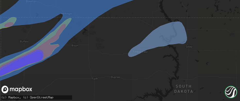 Hail map in Isabel, SD on June 7, 2026