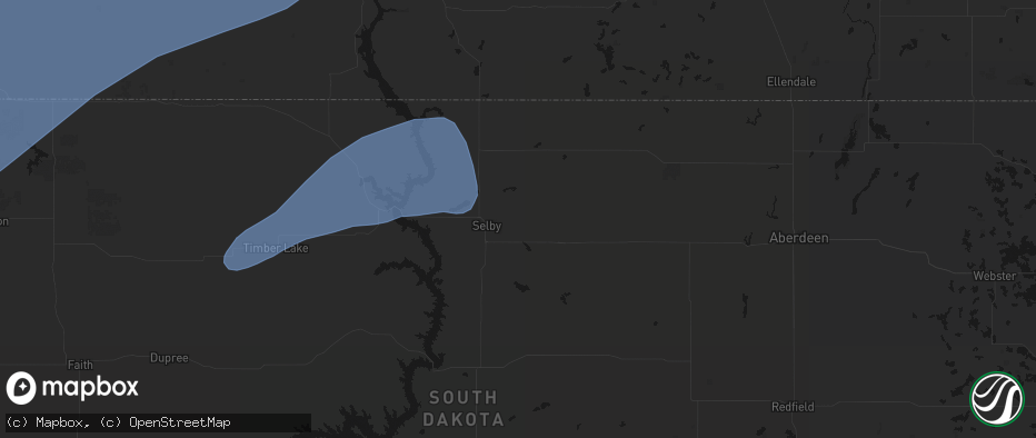 Hail map in Java, SD on June 7, 2026