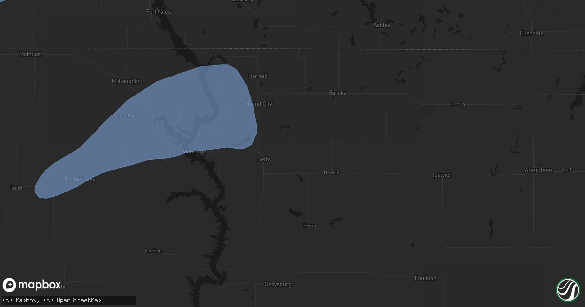 Hail map in Java, SD on June 7, 2026