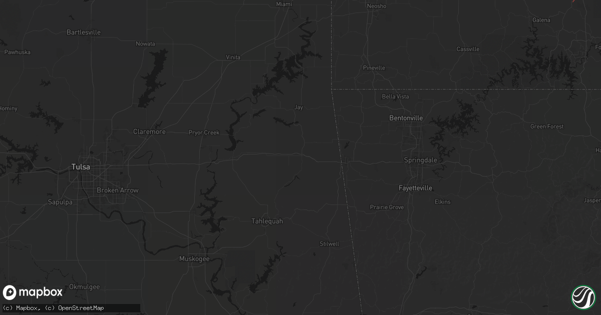 Hail map in Kansas, OK on June 7, 2026