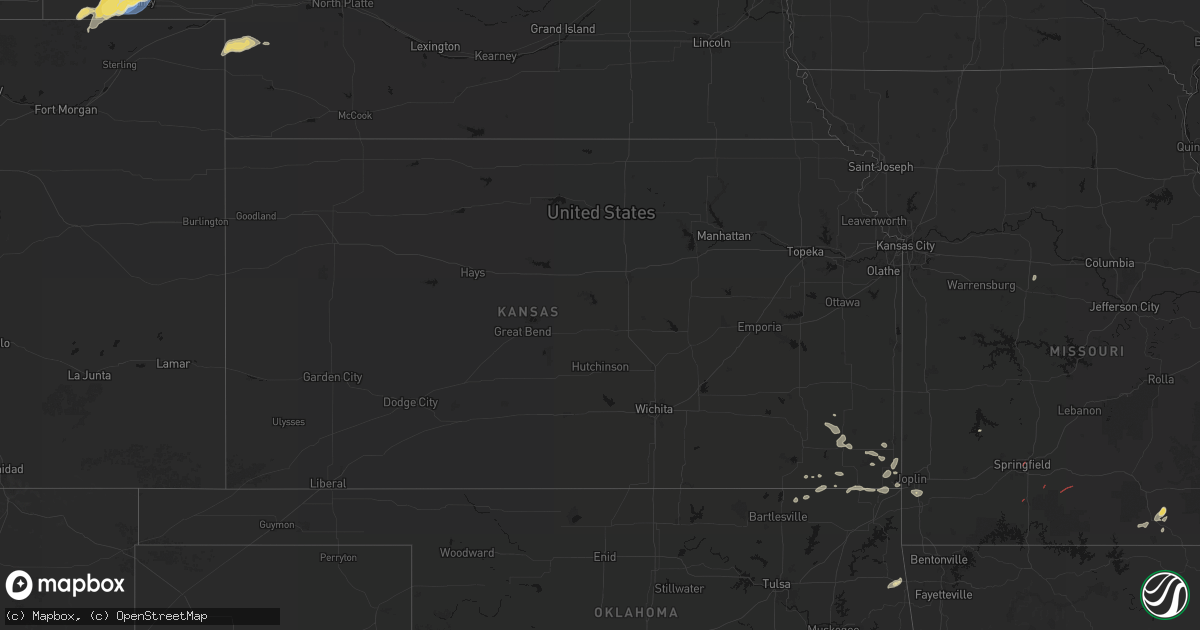 Hail map in Kansas on June 7, 2026