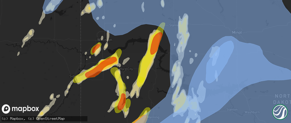 Hail map in Keene, ND on June 7, 2026