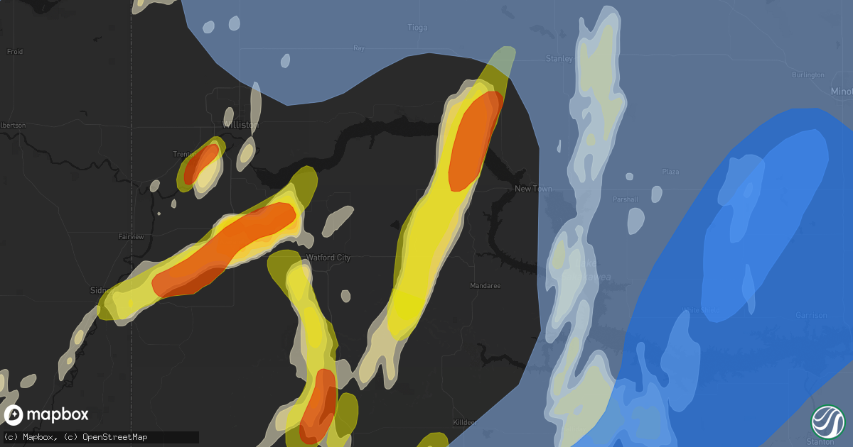 Hail map in Keene, ND on June 7, 2026