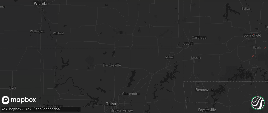 Hail map in Lenapah, OK on June 7, 2026