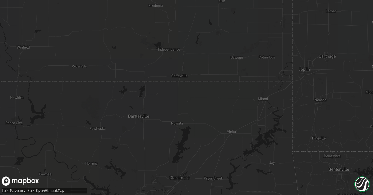 Hail map in Lenapah, OK on June 7, 2026