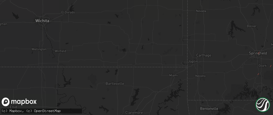 Hail map in Liberty, KS on June 7, 2026