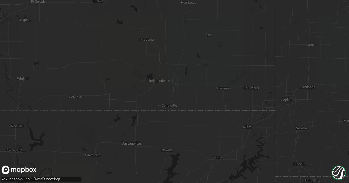 Hail map in Liberty, KS on June 7, 2026