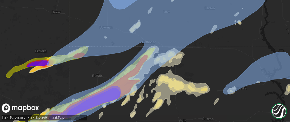 Hail map in Lodgepole, SD on June 7, 2026