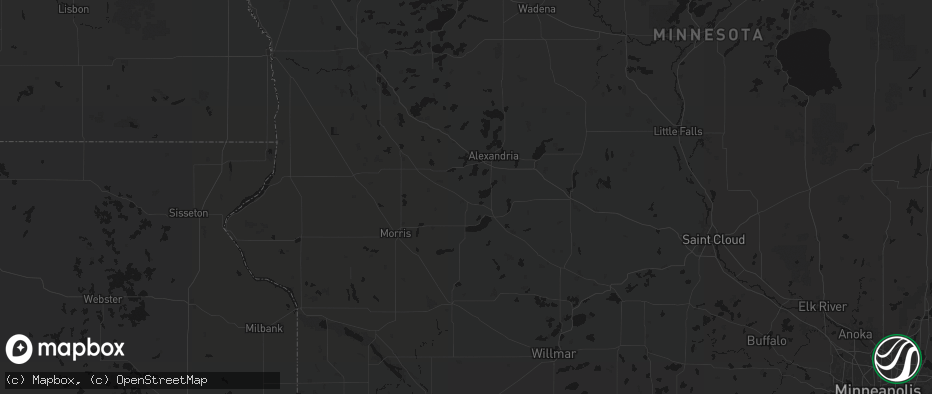 Hail map in Lowry, MN on June 7, 2026