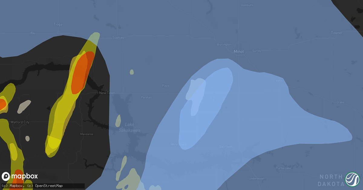 Hail map in Makoti, ND on June 7, 2026