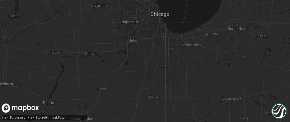 Hail map in Manteno, IL on June 7, 2026