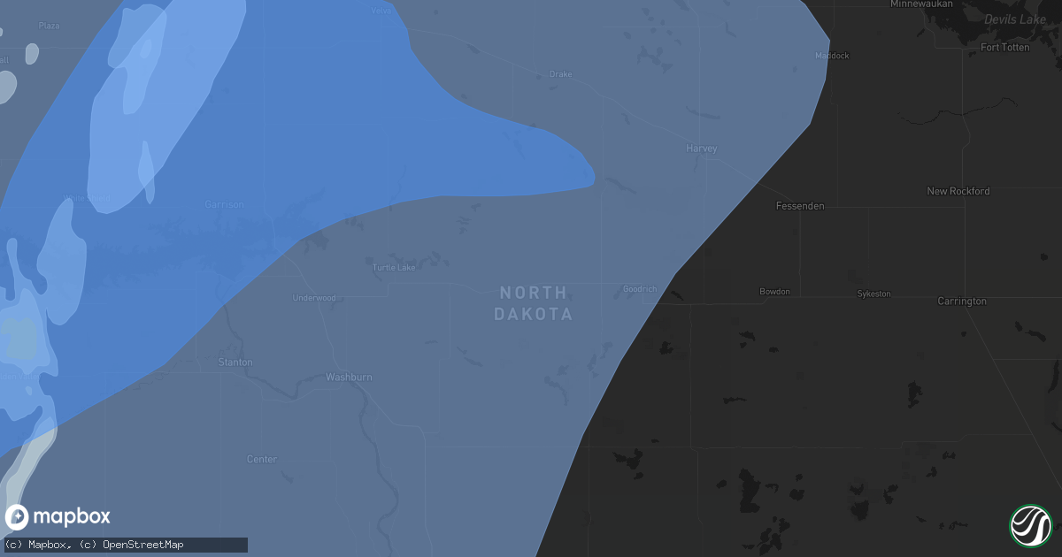 Hail map in Mcclusky, ND on June 7, 2026