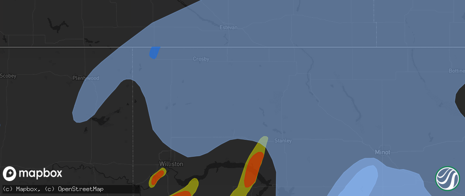 Hail map in Mcgregor, ND on June 7, 2026
