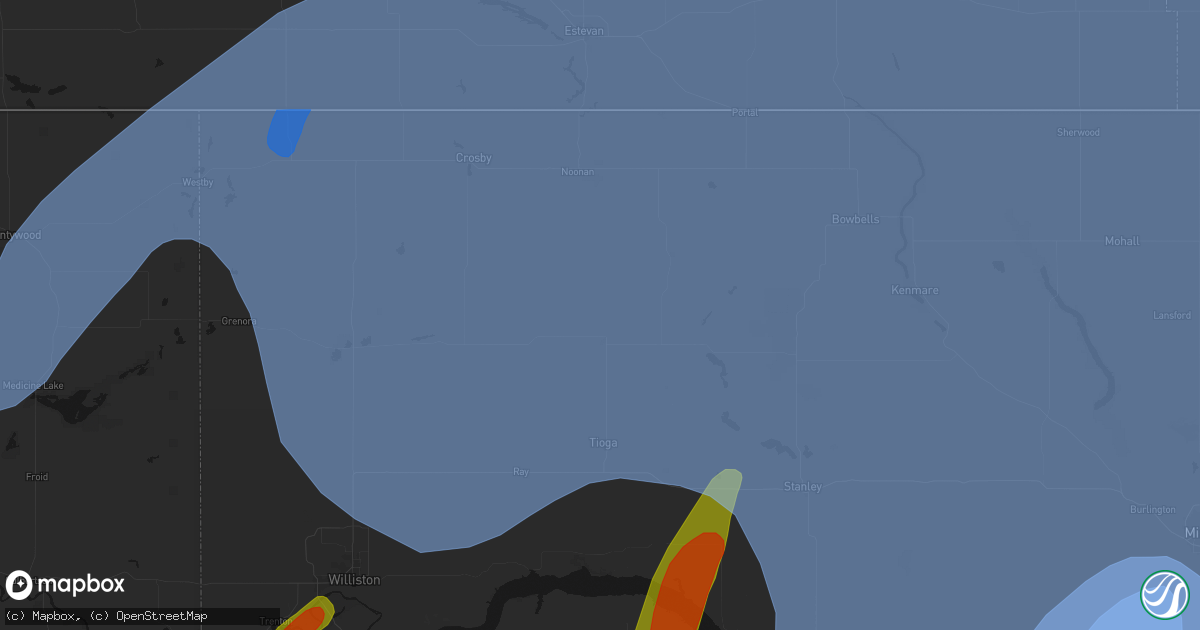 Hail map in Mcgregor, ND on June 7, 2026
