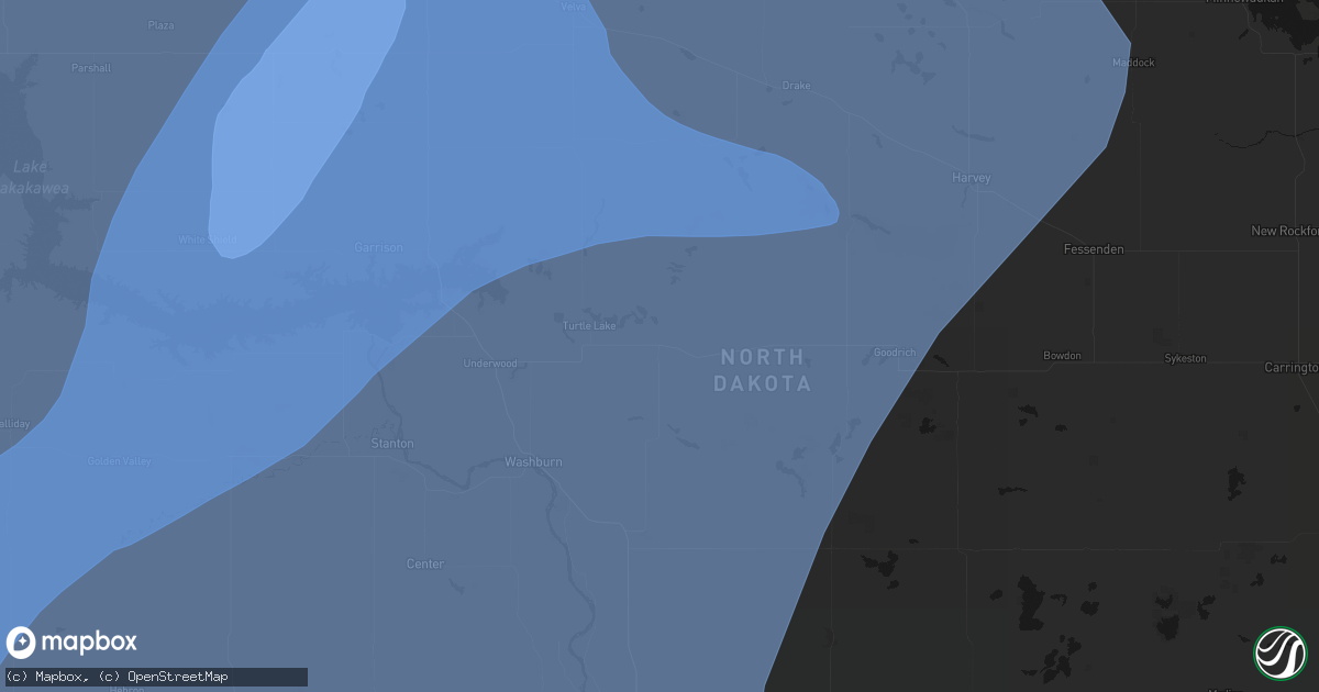 Hail map in Mercer, ND on June 7, 2026