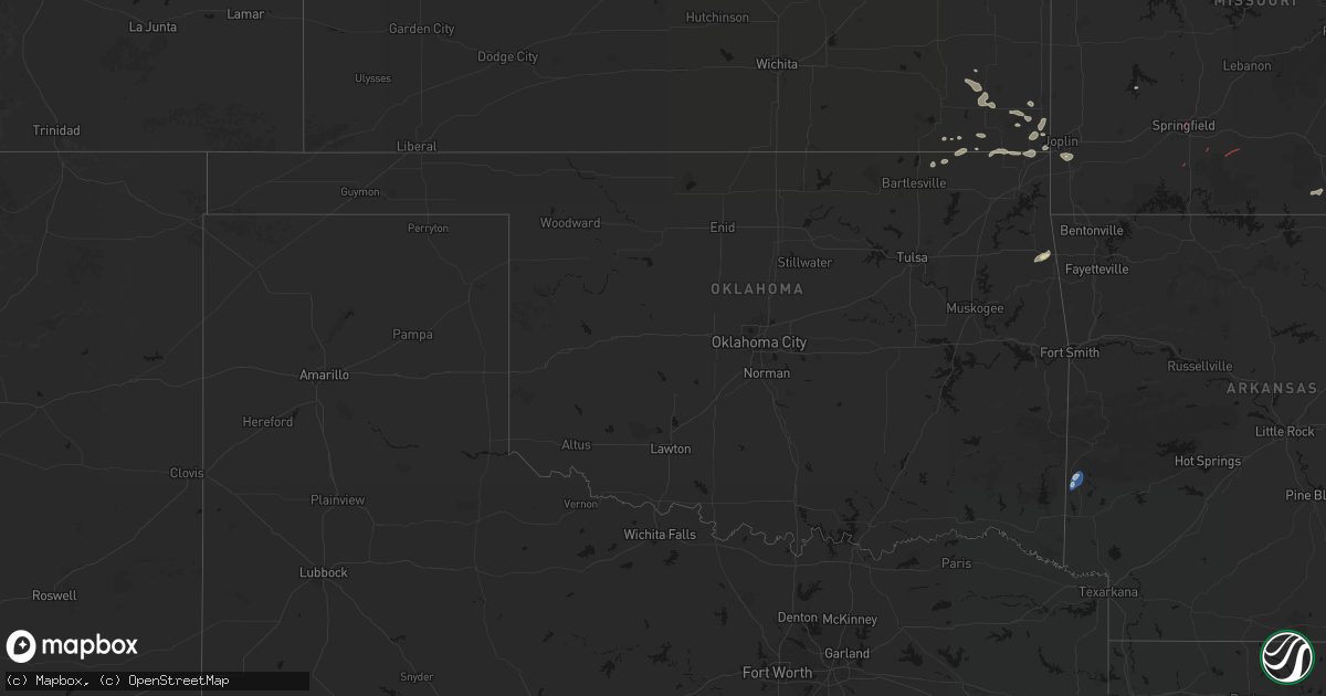 Hail map in Oklahoma on June 7, 2026