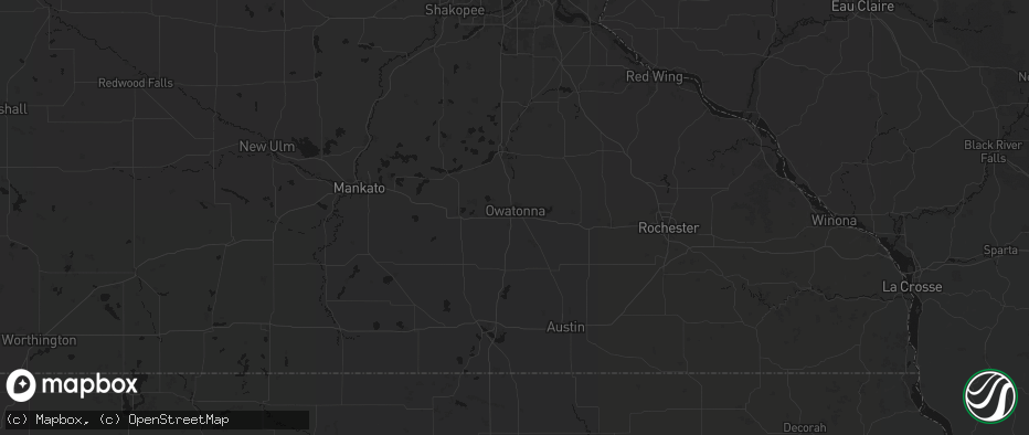 Hail map in Owatonna, MN on June 7, 2026