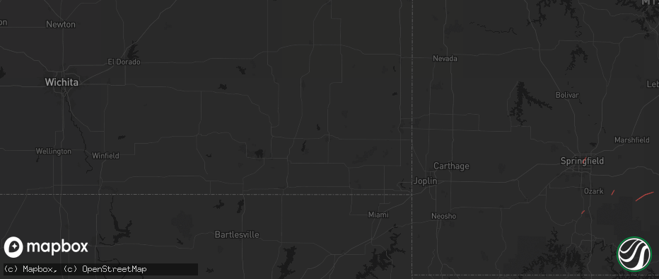 Hail map in Parsons, KS on June 7, 2026