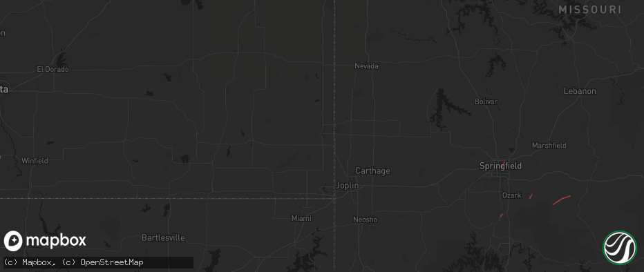 Hail map in Pittsburg, KS on June 7, 2026